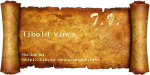 Tibold Vince névjegykártya